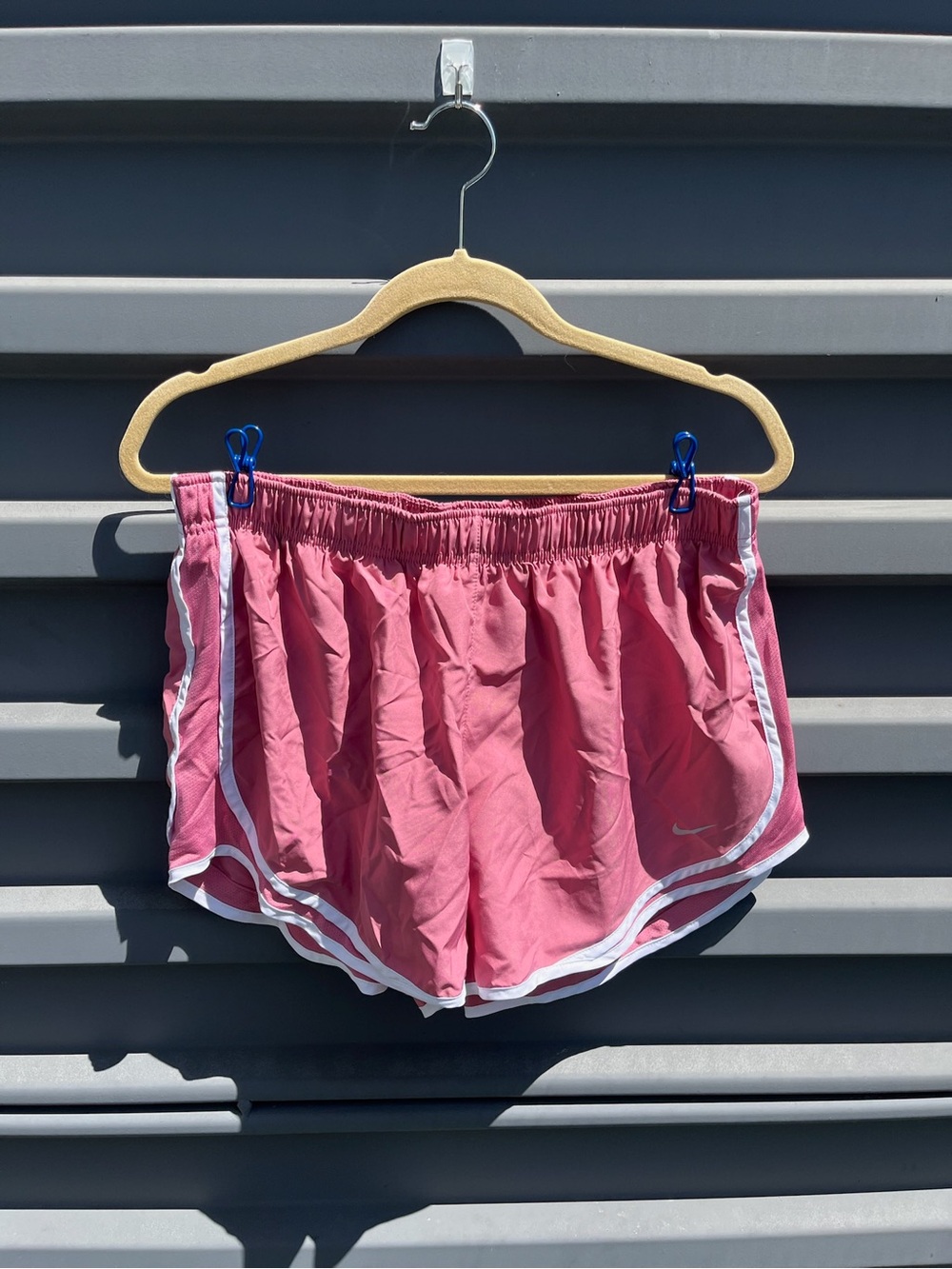 Nike Women’s Rose Pink Athletic Shorts with White Trim